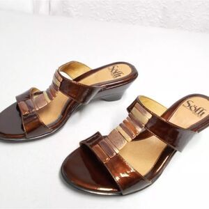 SOFFT ANITA WOMEN'S ROUND OPEN TOE SLIP-ON  WEDGE SANDAL